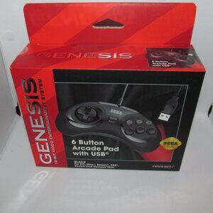 NEW RETRO BIT Sega Genesis 6 Button Controller with USB Wired Controller Switch